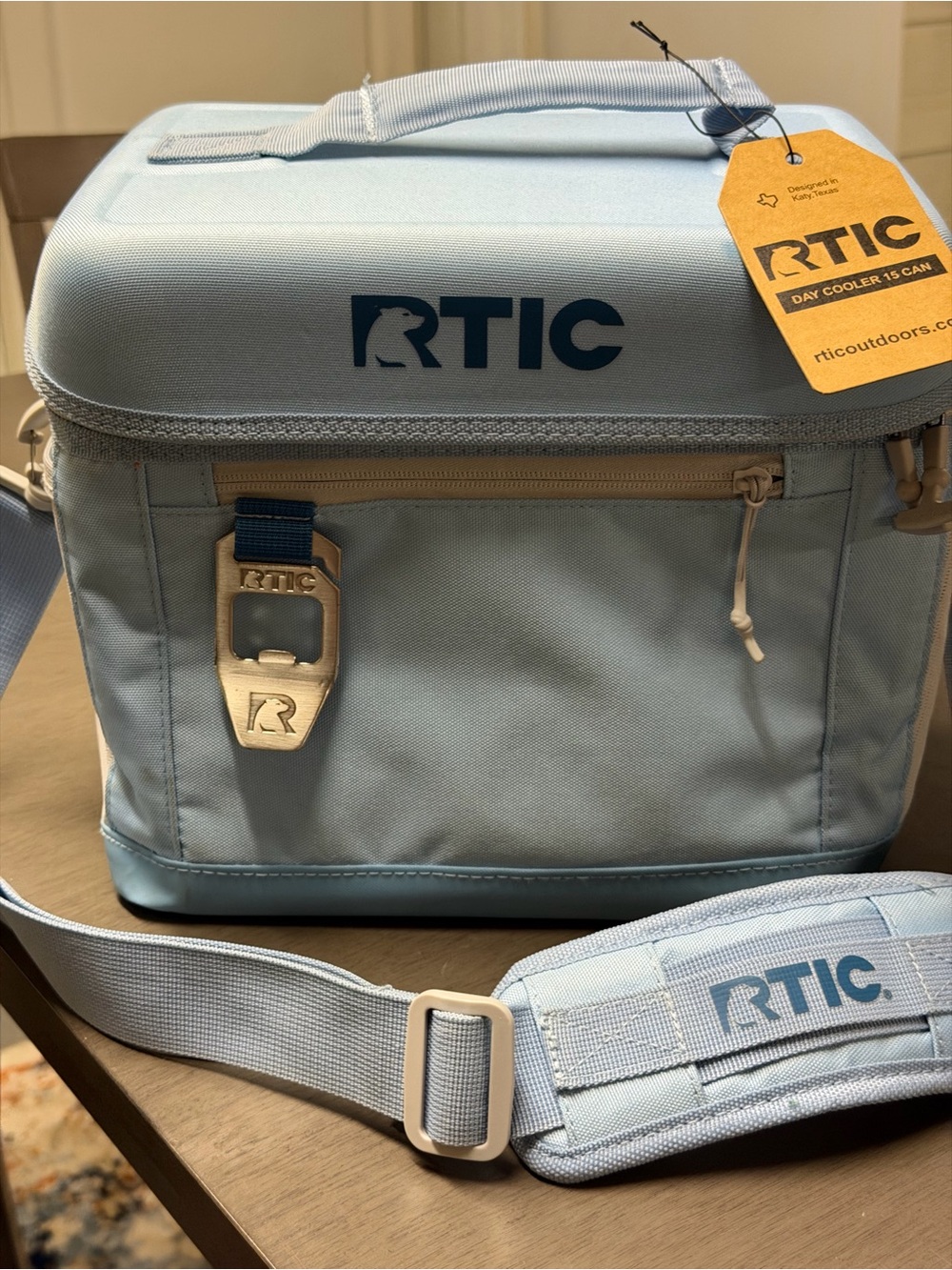 RTIC Light Blue Men's Insulated Cooler Bag with Shoulder Strap